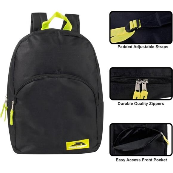 Color Block Backpacks for School Boys and Girls, 15 Inch Two Tone Backpack for - Picture 4 of 7
